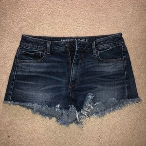 AE hi rise frayed shorts